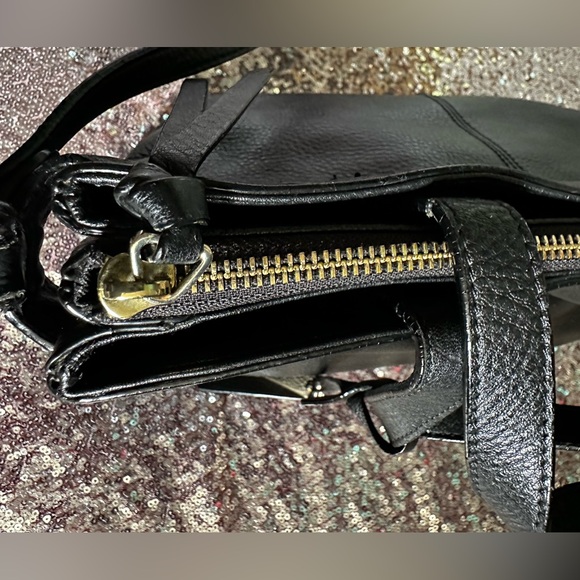 VINCE CAMUTO Black Leather Satchel Crossbody Handbag - Picture 11 of 17